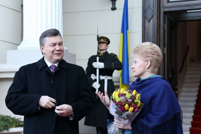 President.lt/Dž. G. Barysaitės nuotr./Viktoras Janukovyčius ir Dalia Grybauskaitė