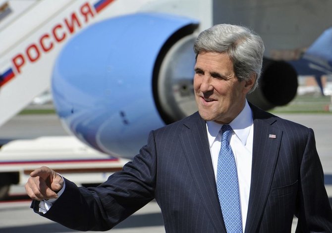 „Reuters“/„Scanpix“ nuotr./Johnas Kerry Rusijoje