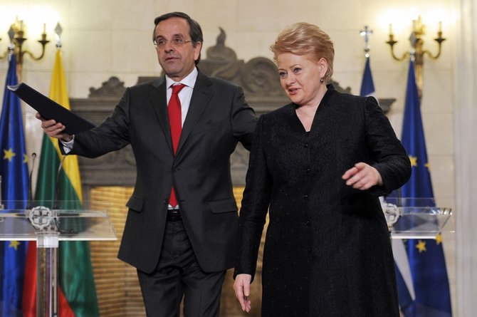 Dalia Grybauskaitė perdavė ES vairą Graikijos ministrui pirmininkui Antonio Samarui