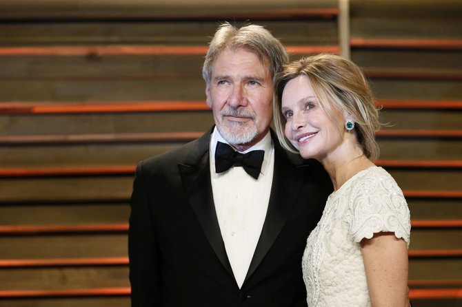 „Reuters“/„Scanpix“ nuotr./Harrisonas Fordas su žmona Calista Flockhart