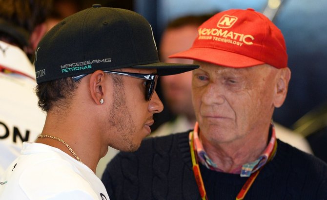 AFP/„Scanpix“ nuotr./Lewisas Hamiltonas ir Nikki Lauda