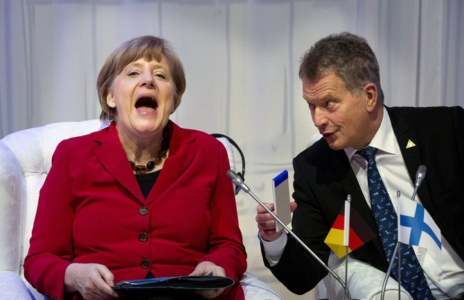 „Reuters“/„Scanpix“ nuotr./Vokietijos kanclerė Angela Merkel ir Suomijos prezidentas Sauli Niinisto