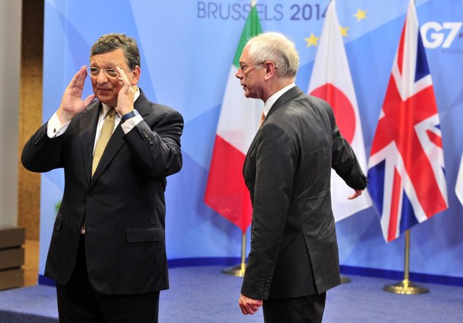 AFP/„Scanpix“ nuotr./Jose Manuelis Barroso ir Hermanas van Rompuy