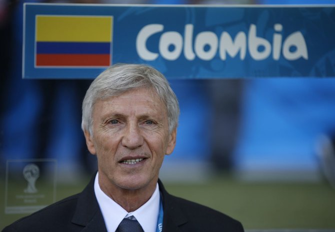 „Reuters“/„Scanpix“ nuotr./Kolumbijos futbolo rinktinės treneris Jose Pekermanas