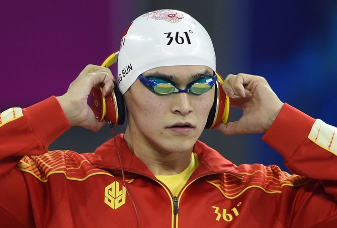 AFP/„Scanpix“ nuotr./Kinijos plaukikas Sunas Yangas