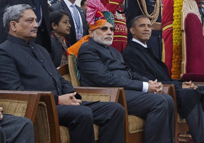 AFP/„Scanpix“ nuotr./Indijos ministras pirmininkas Narenda Modi ir JAV prezidentas Barackas Obama