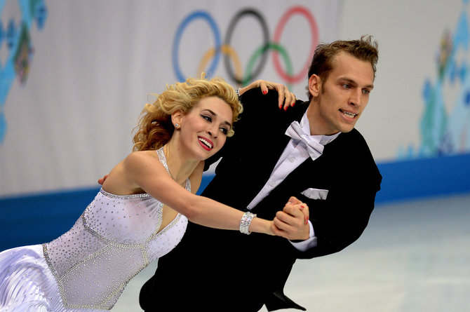 Alfredo Pliadžio nuotr./Isabella Tobias ir Deividas Stagniūnas olimpinėse žaidynėse.