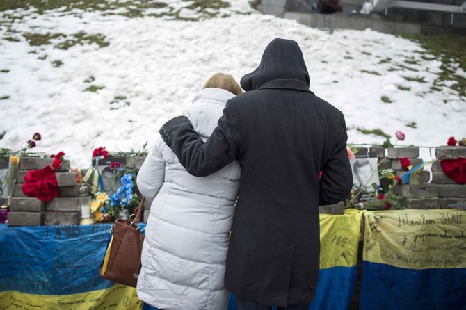 „Scanpix“/„LaPresse“ nuotr./Kijeve minimos Maidano aukų žūties metinės