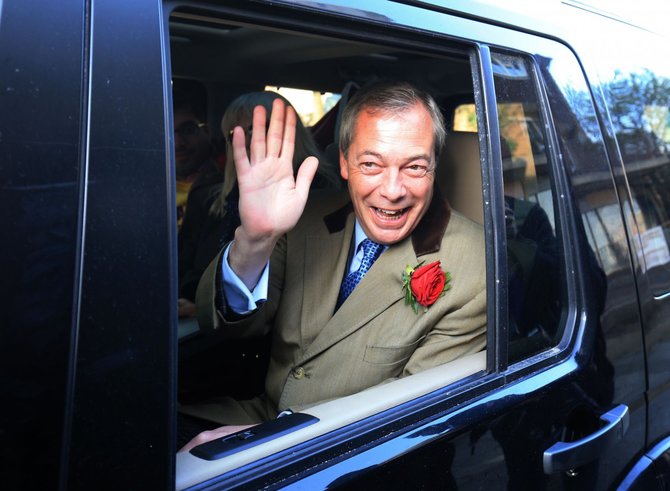 „Scanpix“/„PA Wire“/„Press Association Images“ nuotr./Nigelis Farage'as