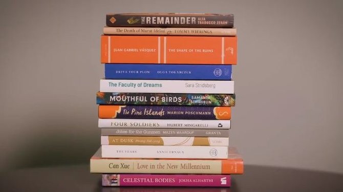 „Man Booker“ organizatorių nuotr./Tarptautinės „Man Booker“ premijos ilgojo sąrašo knygos