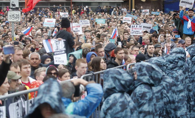 „Reuters“/„Scanpix“ nuotr./Mitingas Maskvoje
