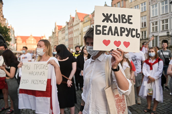 „Scanpix“ nuotr./Protestai Baltarusijoje