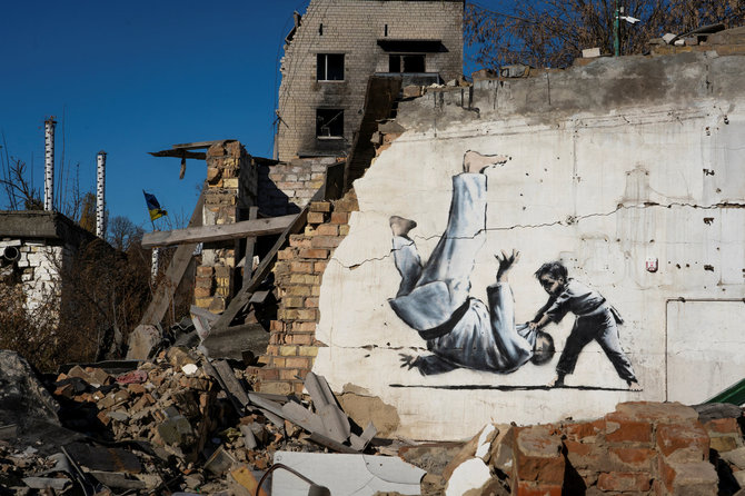 „Reuters“/„Scanpix“ nuotr./Banksy piešinys