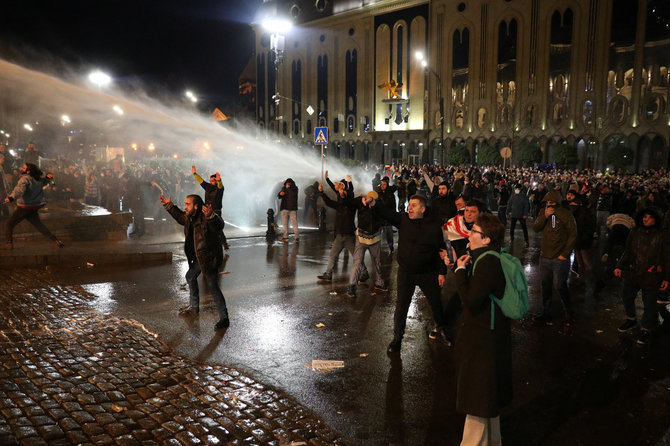 „Reuters“/„Scanpix“ nuotr./Protestas Sakartvele