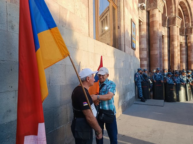 Karolinos Stažytės/15min nuotr./Protestai Jerevane