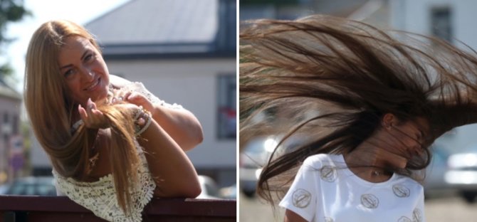 Algimanto Barzdžiaus nuotr./Kėdainietės Orinta Markauskienė ir Austėja Markauskaitė tikina, kad ilgi plaukai suteikia daugiau džiaugsmo