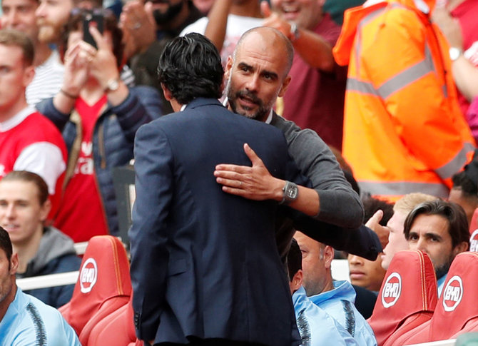 „Scanpix“ nuotr./Unai Emery ir Pepas Guardiola