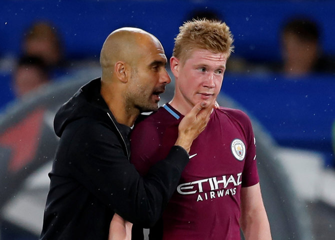 „Scanpix“ nuotr./Pepas Guardiola ir Kevinas de Bruyne