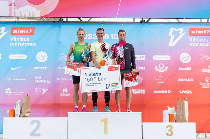 Jurgos Urbonaitės nuotr./2023 m. Vilniaus maratono nugalėtojai