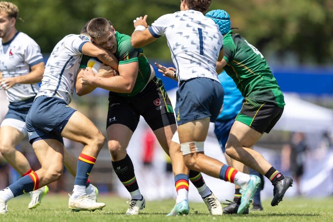 „Rugby Europe“ nuotr./Lietuvos ir Ukrainos regbio-7 rinktinių akistata