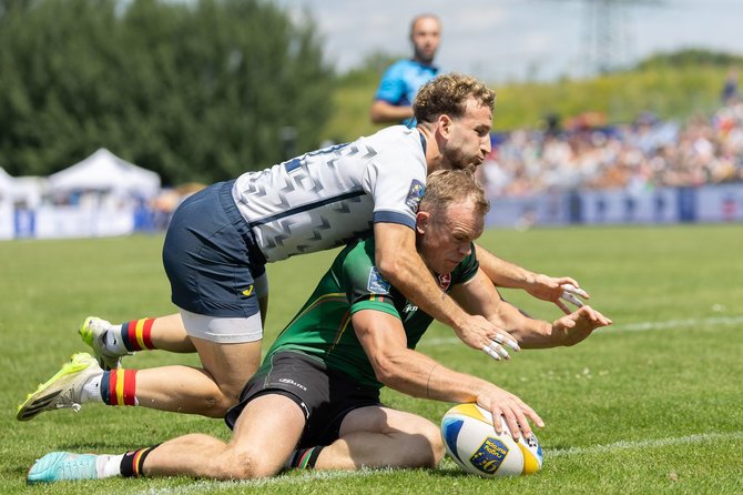 „Rugby Europe“ nuotr./Lietuvos ir Ukrainos regbio-7 rinktinių akistata