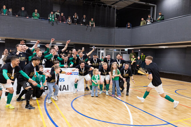 zalgiris.lt nuotr./„Kauno Žalgirio“ triumfas prieš „Akmenės kraštą“ Lietuvos futsal čempionato finale