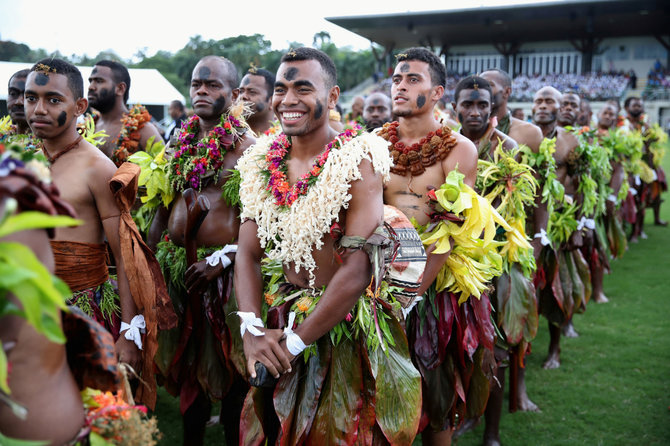 „Reuters“/„Scanpix“ nuotr./Princo Harry ir Sasekso hercogienės Meghan sutikimas Fidžyje