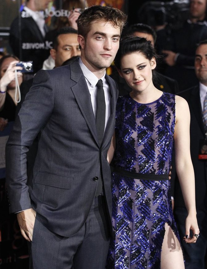 „Reuters“/„Scanpix“ nuotr./Robertas Pattinsonas ir Kristen Stewart
