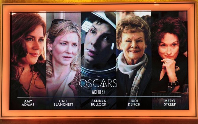 Dėl geriausios aktorės titulo grumsis Amy Adams, Judi Dench, Cate Blanchett, Meryl Streep ir Sandra Bullock