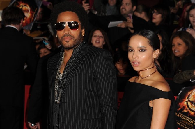 AFP/„Scanpix“ nuotr./Lenny Kravitzas su dukra Zoe Kravitz