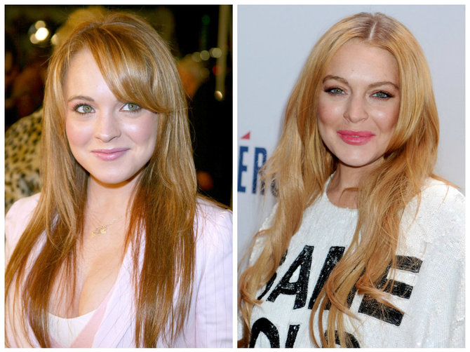 AOP ir „Scanpix“ nuotr./Lindsay Lohan 2003 ir 2013 metais