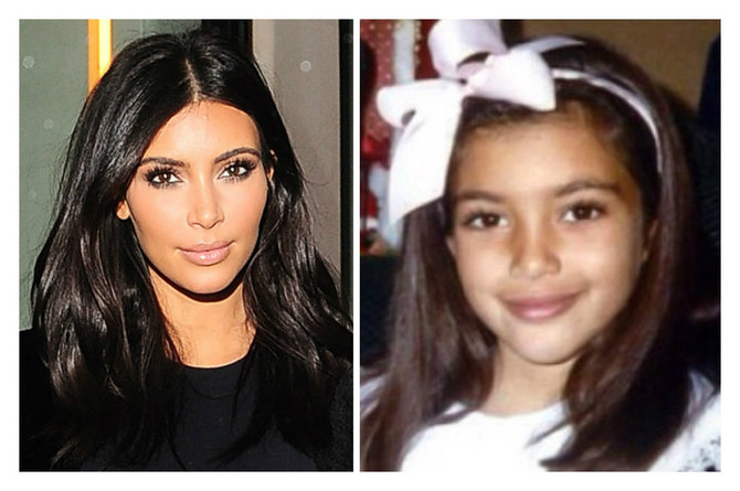 „Scanpix“ ir „Instagram“ nuotr./Kim Kardashian dabar ir vaikystėje