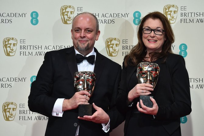AFP/„Scanpix“ nuotr./Markas Coulieras ir Frances Hannon apdovanoti už grimą filmui „Viešbutis „Didysis Budapeštas“