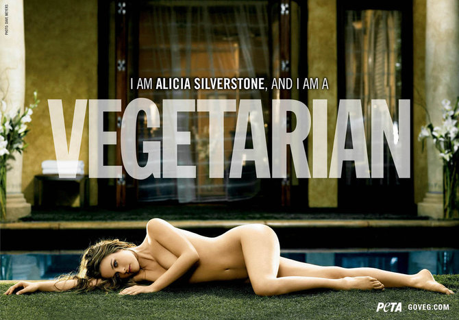 PETA nuotr./Alicia Silverstone PETA reklamoje