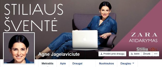 Agnės Jagelavičiūtės „Facebook“ paskyra