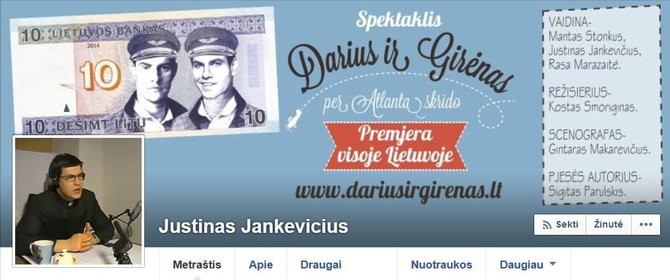 Justino Jankevičiaus „Facebook“ paskyra