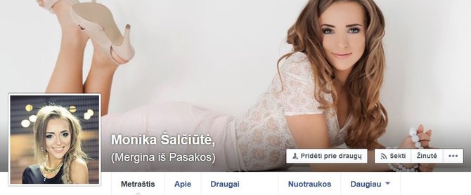 Monikos Šalčiūtės „Facebook“ paskyra