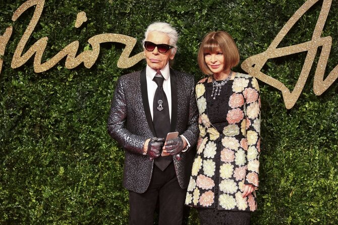 AFP/„Scanpix“ nuotr./Karlas Lagerfeldas ir Anna Wintour