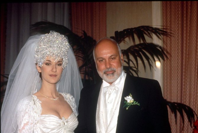 Vida Press nuotr./Celine Dion ir Rene Angelilio vestuvės (1994 m.)