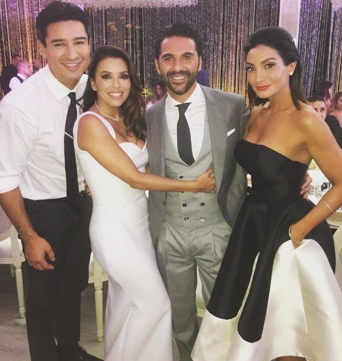 „Instagram“ nuotr./Eva Longoria ir Jose Antonio Bastonas su Mario Lopezu ir jo žmona Courtney
