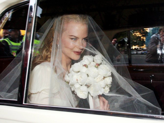 Vida Press nuotr./Nicole Kidman savo vestuvių su Keithu Urbanu dieną (2006 m.)
