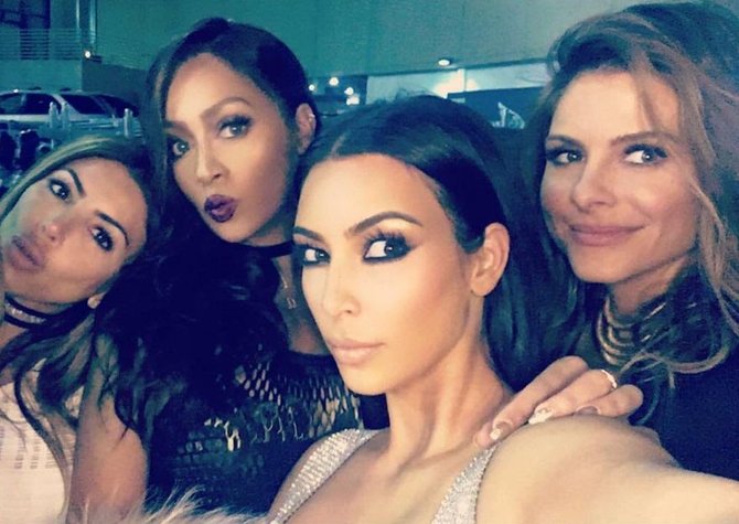 „Instagram“ nuotr./Larsa Pippen, La La Anthony, Kim Kardashian ir Maria Menounos