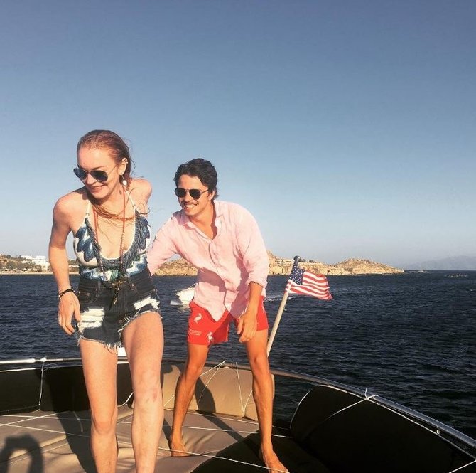 „Instagram“ nuotr./Lindsay Lohan ir Jegoras Tarabasovas