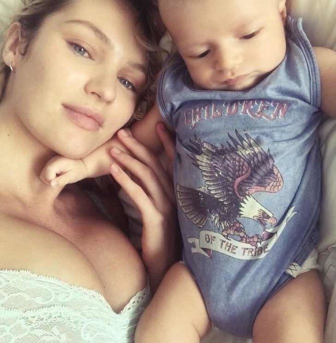 „Instagram“ nuotr./Candice Swanepoel su sūnumi Anacanu