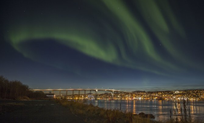 „Scanpix“/AP nuotr./Šiaurės pašvaistė Trumsėje, Norvegijoje