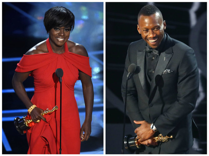 „Scanpix“ nuotr./Geriausi antraplaniai aktoriai – Viola Davis ir Mahershala Ali