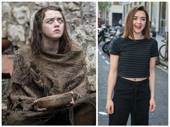 „Scanpix“ nuotr./Maisie Williams seriale „Sostų karai“ ir realiame gyvenime 