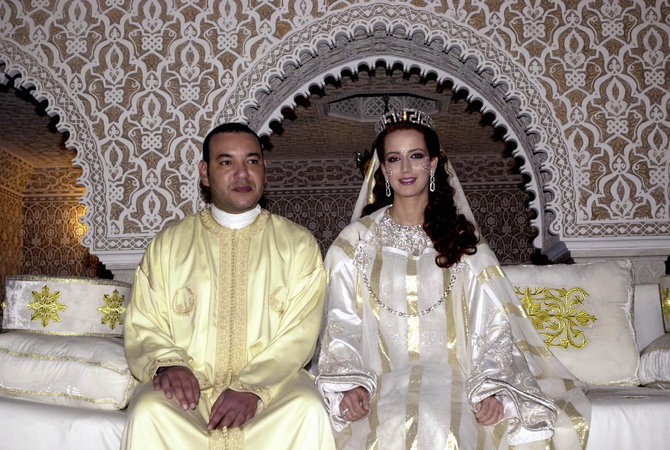 Vida Press nuotr./Maroko karalius Mohamedas VI ir jo žmona Lalla Salma (2002 m.)
