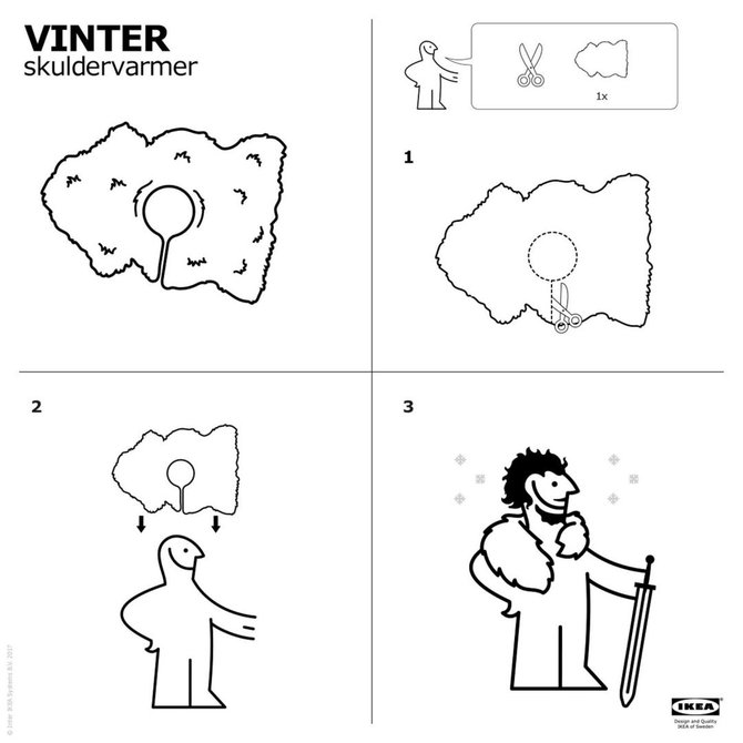 IKEA instrukcija, kaip iš jų kilimo pasidaryti „Sostų karų“ apsiaustą