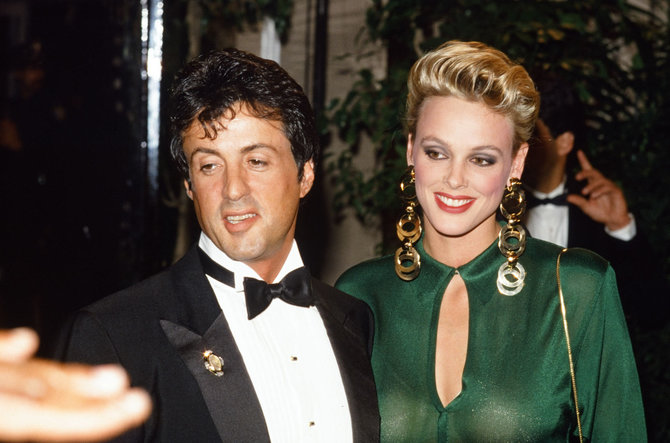 Vida Press nuotr./Sylvesteris Stallone ir Brigitte Nielsen 1985 metais